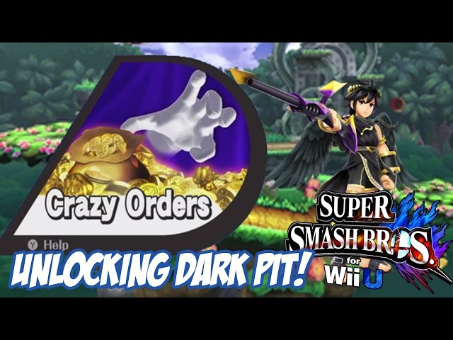 Crazy Orders! Unlocking Dark Pit! [Super Smash Bros. for Wii U] [1080p60]
