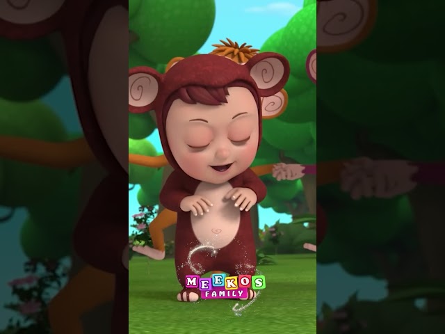 Funny Baby Monkey Swinging On A Tree #nurseryrhymes #kidssong #shorts #meekosfamily #hooplakidz