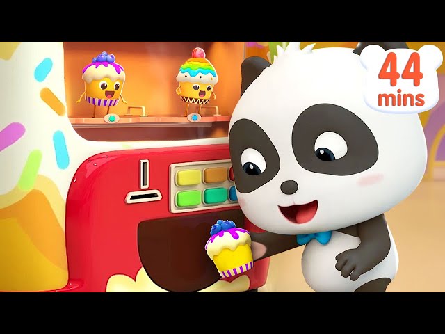 What's in the Cake Vending Machine?🧁|  Learn Colors & Fruits | Kids Songs | Cartoons | BabyBus