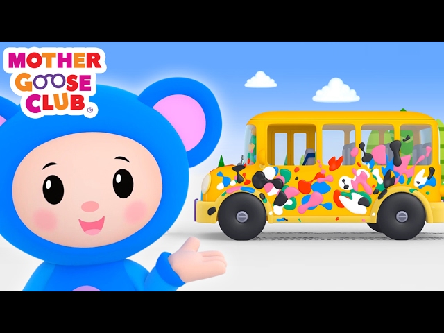 Baby Drives in Paint | Wheels on the Bus Color Song | Mother Goose Club Kid Songs and Phonics Songs