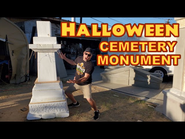 Realistic Halloween Tombstone Prop - Leaning Graveyard Monument