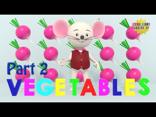 Vegetables | Count tomatoes, pumpkins, cabbages and radishes | Part 2 | NurseryTracks