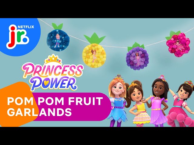 DIY Your Own Pom Pom Fruit Decorations 💜🥝 Princess Power | Netflix Jr