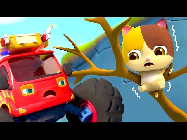 Monster Fire Truck Saves Mimi | Outdoor Playground Song | Nursery Rhymes | Kids Songs | BabyBus