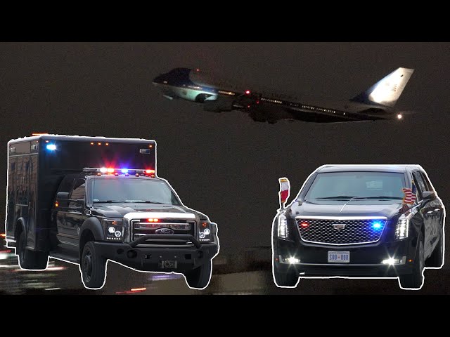 Biden in a motorcade before departing in Air Force One 🇺🇸 🇵🇱