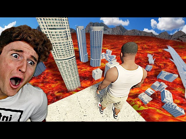 Playing GTA 5, But The FLOOR IS LAVA.. (GTA 5 MODS)