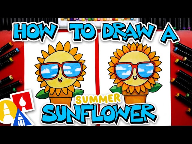 How To Draw A Funny Summer Sunflower