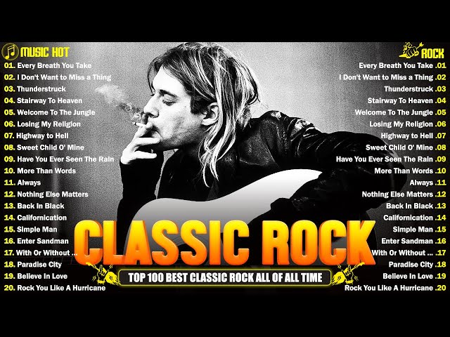 Top 100 Classic Rock Full Album 70s 80s 90s💥Aerosmith, Queen, Pink Floyd, The Who, AC/DC, The Police