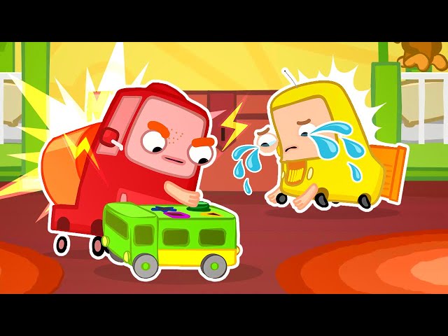 Baby cars learn how to share toys. Funny cartoons for kids. The Wheelzy Family cartoon for kids.