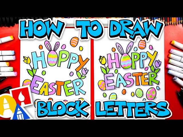 How To Draw Happy Easter In Block Letters