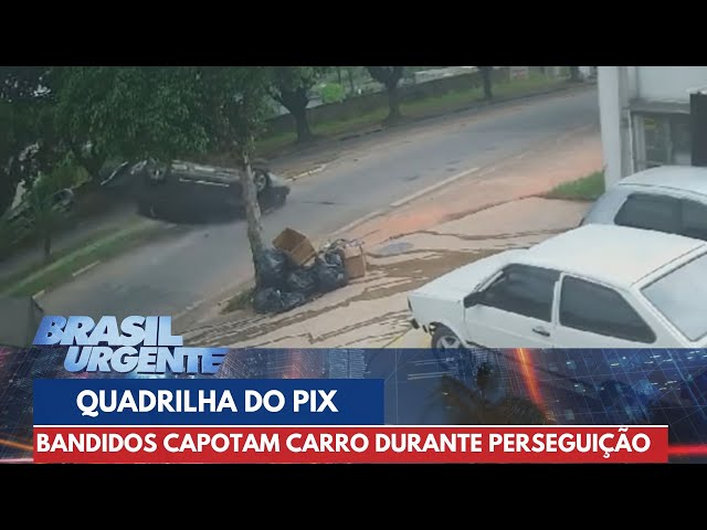 Ladrões se dão mal e capotam carro durante perseguição | Brasil Urgente