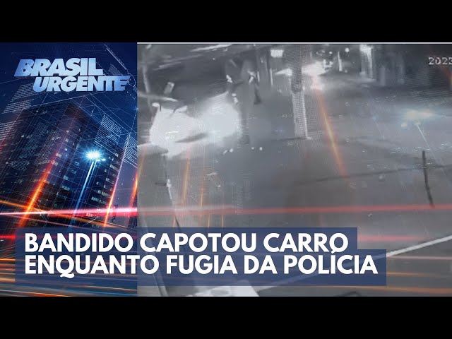 'Velozes e voadores': sequestrador capota carro em fuga | Brasil Urgente