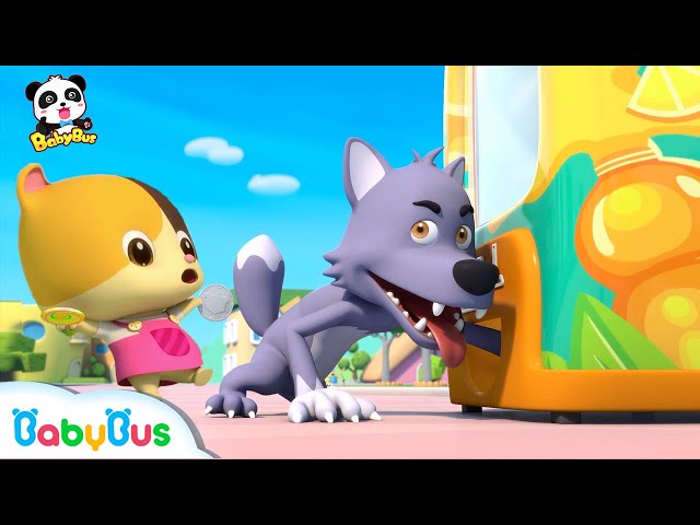 Why Bad Wolf Can't Get His Cola in Vending Machine?  | Ice Cream | Learn Colors | Kids Songs|BabyBus