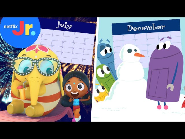'12 Months Make a Year' Calendar Song for Kids 🗓🎂 | Netflix Jr Jams