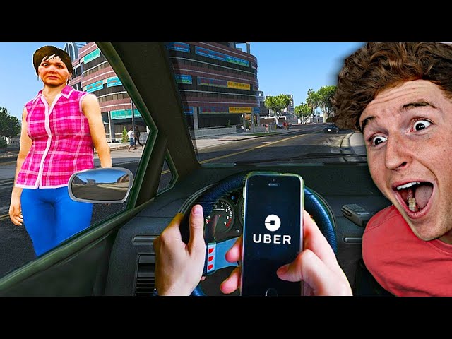 I Became An UBER DRIVER In GTA 5.. (GTA 5 Mods)