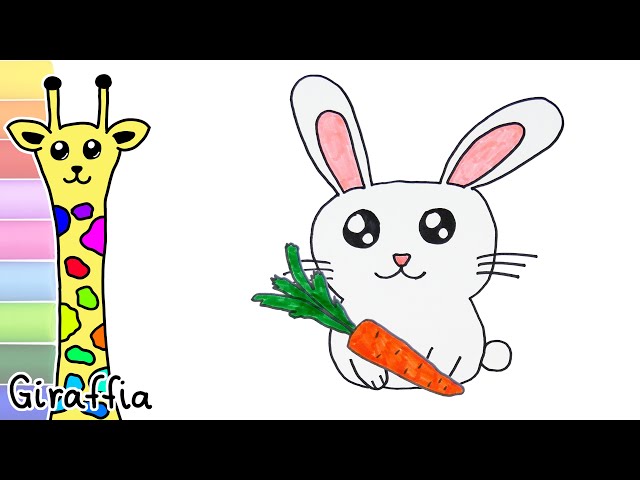 Cute  little bunny drawing tutorial coloring pages Giraffia art channel