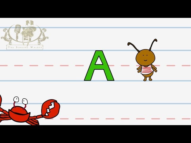 Write the letter A | Alphabet Writing lesson for children | The Singing Walrus