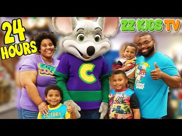 24 HOURS OVERNIGHT CHALLENGE IN CHUCK E CHEESES!!!!!