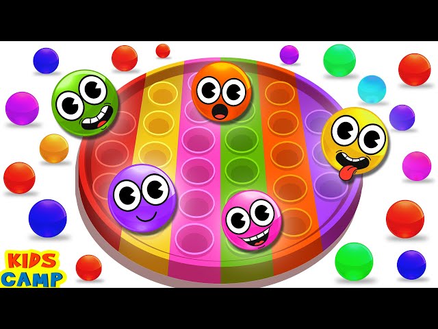 💛❤️ POP IT Dancing Colorful Balls,  Finger Family Song | Educational Videos For Toddlers 💜💚🧡