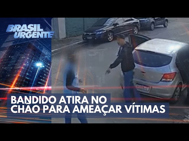 Bandido violento atira no chão para ameaçar vítimas em assalto | Brasil Urgente