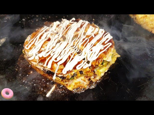 Korean Night Market Food : Cheese Okonomiyaki - Korean street food