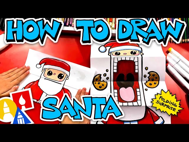 How To Draw Crazy Cookie Santa Puppet (Folding Surprise)
