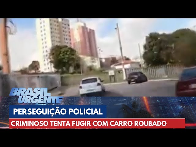 PERSEGUIÇÃO POLICIAL: Criminoso tenta fugir com carro roubado em SP | Brasil Urgente
