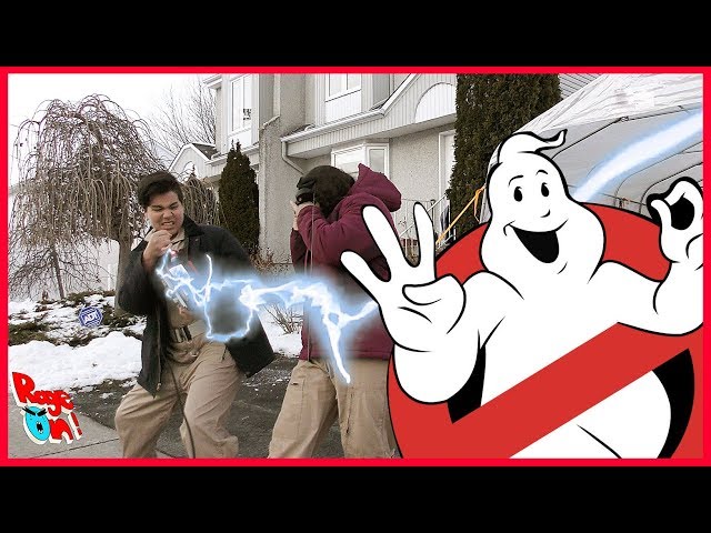 GHOSTBUSTERS   PARODY,  walking TERROR DOG in the snow! DIY home made movies winter in Canada