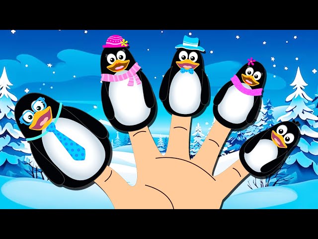 Cute Penguin Finger Family Song - Animal Dance songs for kids | HooplaKidz