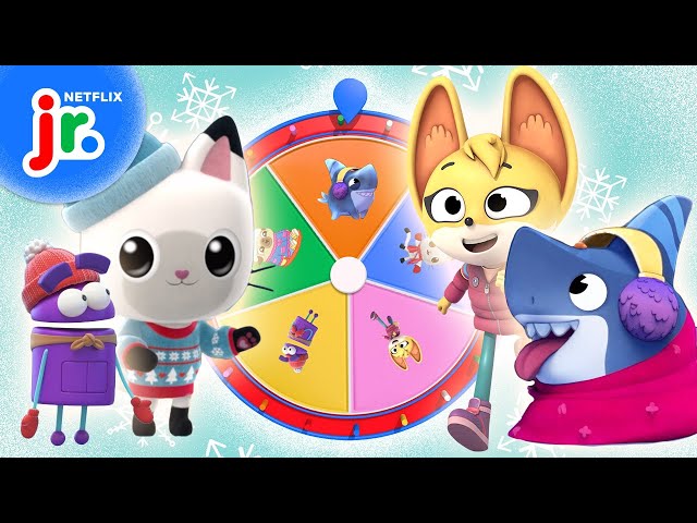 Mystery Wheel of Winter Fun! ❄️ Sharkdog, Gabby's Dollhouse & More! | Netflix Jr