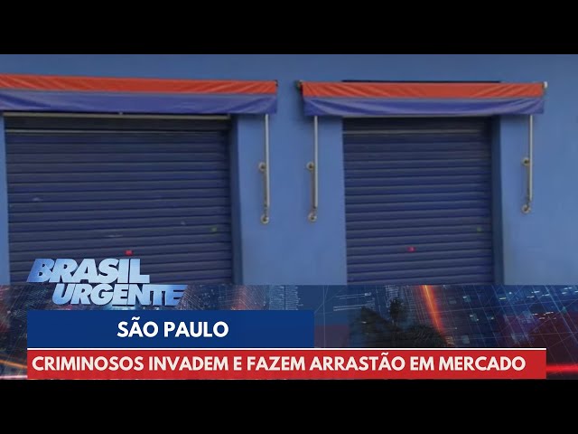 Criminosos invadem e fazem arrastão em mercado | Brasil Urgente