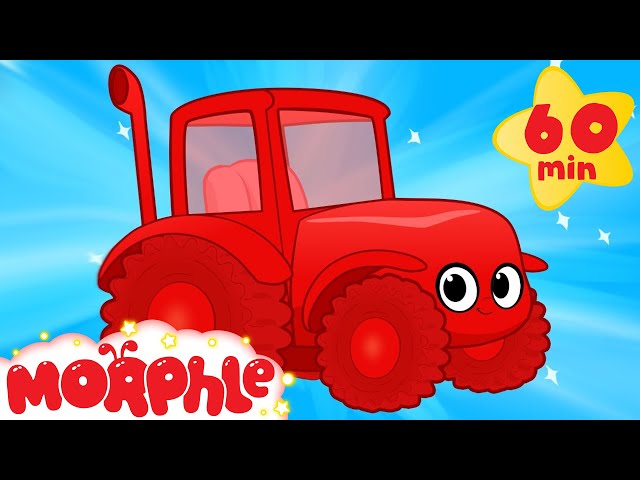 My Red Tractor's Farm Day ( +1 hour My Magic Pet Morphle kids videos compilation)