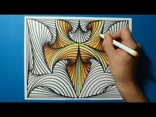 Colorful Drawing #4 / Cool 3D Spiral Pattern / Relaxing Line Illusion / Color Art Therapy