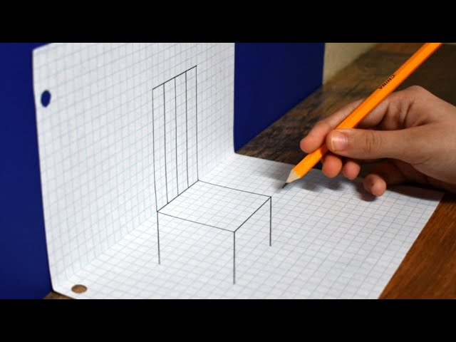 How to Draw a 3D Chair on Graph Paper / Easy Trick Art For Beginners / Step by Step Tutorial