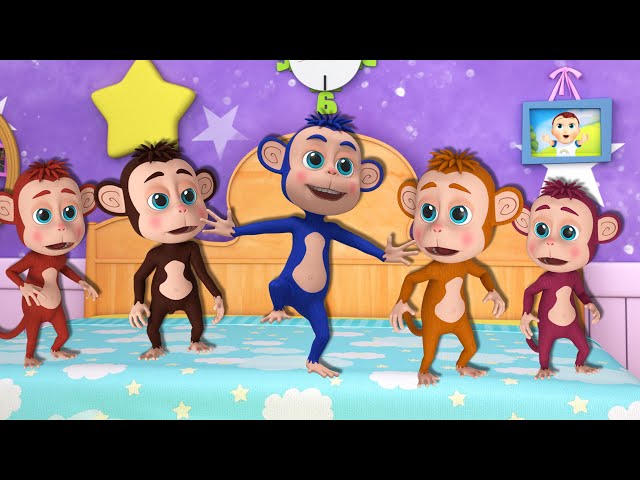 Five Little Monkeys Jumping On The Bed + Popular Nursery Rhymes by @meekosfamily on @hooplakidz