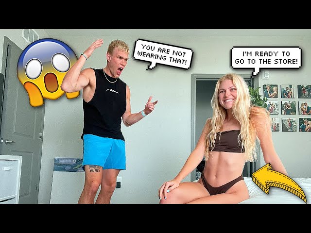 LEAVING THE HOUSE IN A SWIMSUIT TO SEE HIS REACTION!