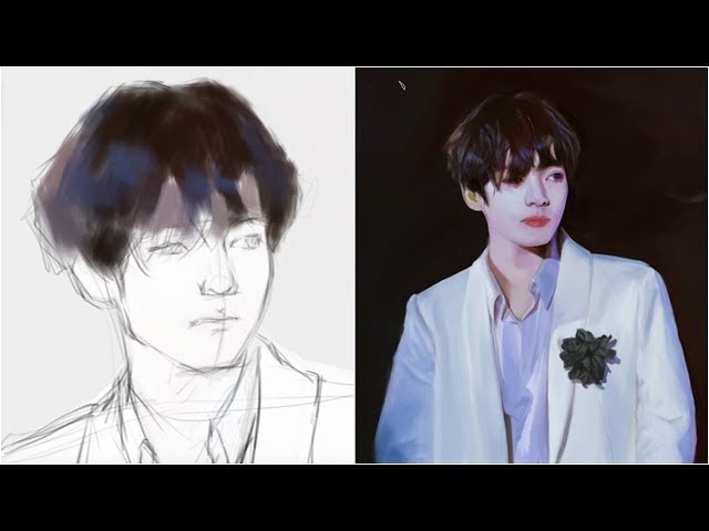 BTS V Fan Art ... What color should I use when drawing lips?