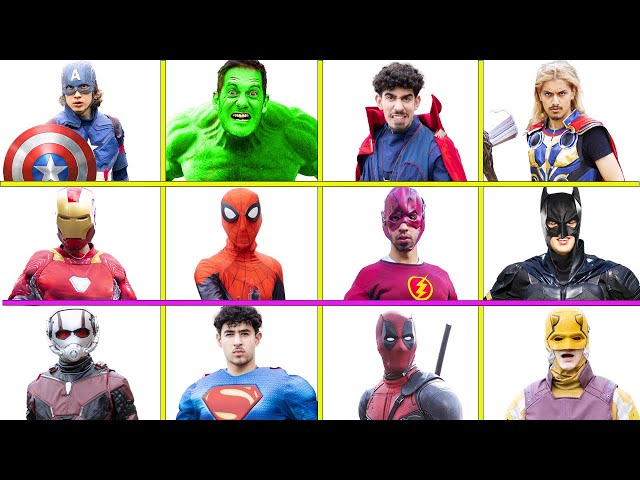 Superhero Transformations: Hulk/ Spider-Man/ Superman/ Captain America/ The Flash/ Batman