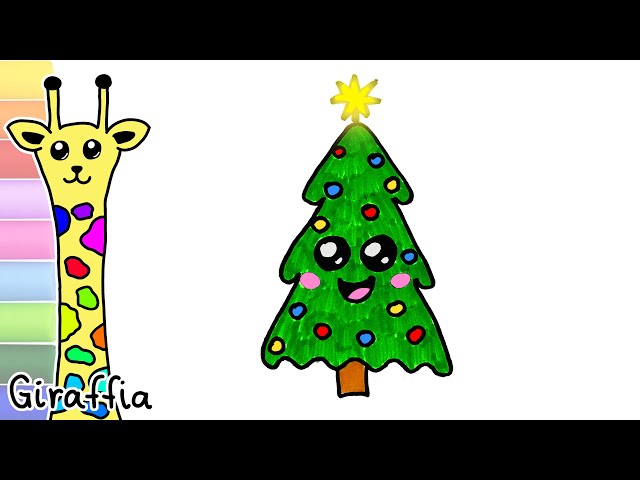 Christmas tree  Drawing and Coloring tutorial
