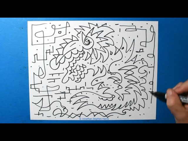 Soul Expressionism #12 / Greedy Dragon / Intuitive Drawing / Abstract Doodle / Art Therapy