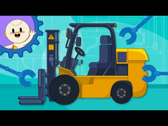 Putting Together a Forklift at Finley’s Factory | Vehicle Cartoon for Kids