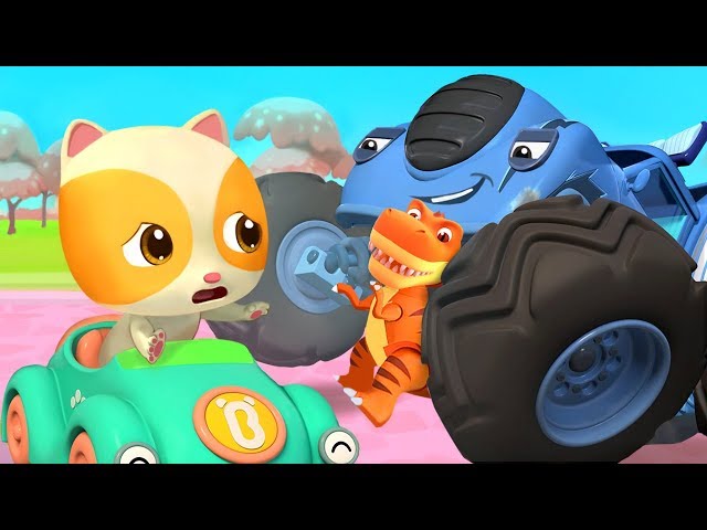 Monster Truck Grabs Baby Kitten's Toy | Police Truck | Nursery Rhymes | Kids Songs | BabyBus