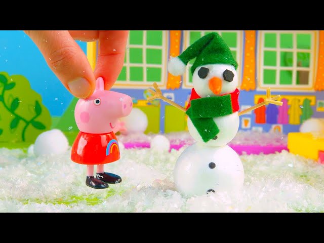 Peppa Pig's Snowy Day Imagination! Toy Videos For Toddlers and Kids