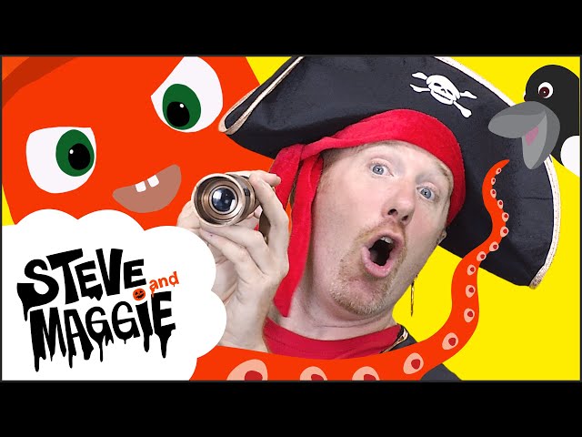 Halloween Pirate Song and Sea Animals Story for Kids from Steve and Maggie | Spooky Wow English TV