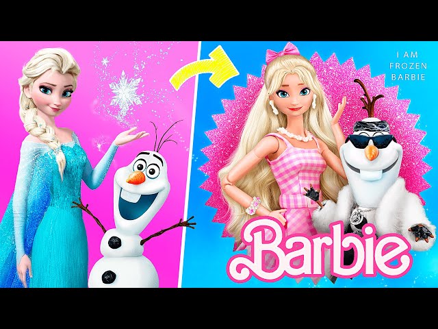 Elsa Turned into a Barbie / 30 Hacks and Crafts for Dolls
