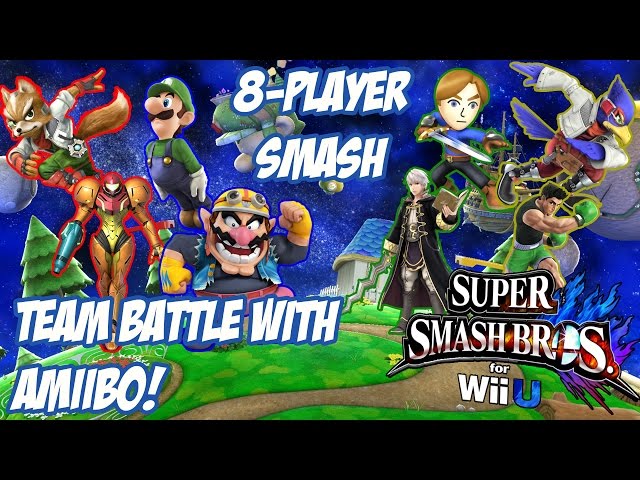 8-Player Smash! Team Battle With Amiibo! [Super Smash Bros. for Wii U] [1080p60]