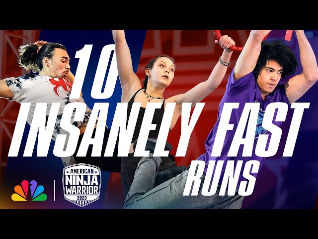 Top 10 Insanely Fast Runs from Season 14 | American Ninja Warrior | NBC