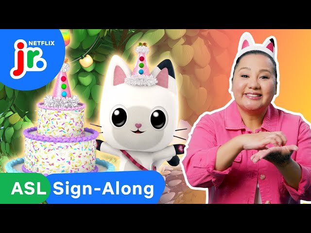 Pandy's Birthday Boogie 🎂🎵 ASL Sign-Along Songs for Kids | Gabby's Dollhouse | Netflix Jr