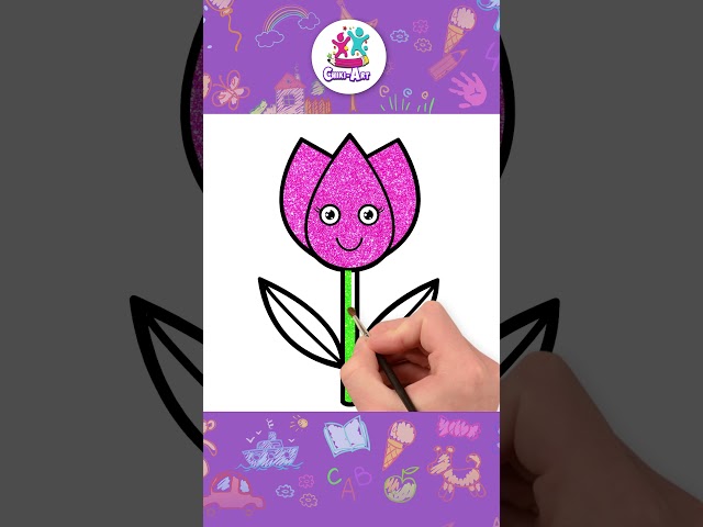 Learn How To Draw A Pink Tulip! #howto #drawing #kidsvideo #cartoon #diy