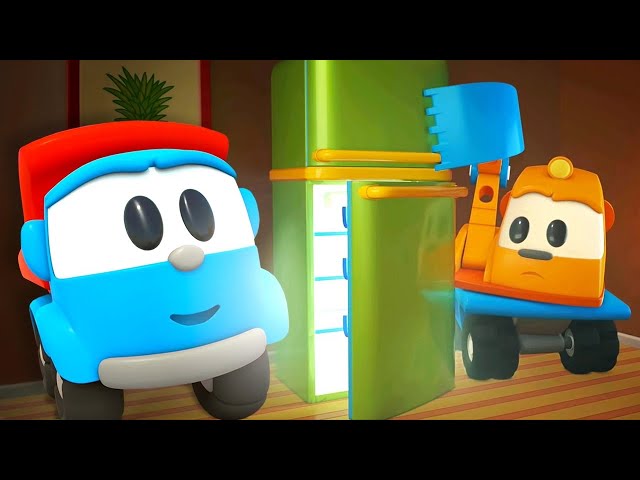 Scoop the excavator needs help. Leo and friends save the day. Car cartoons for kids.